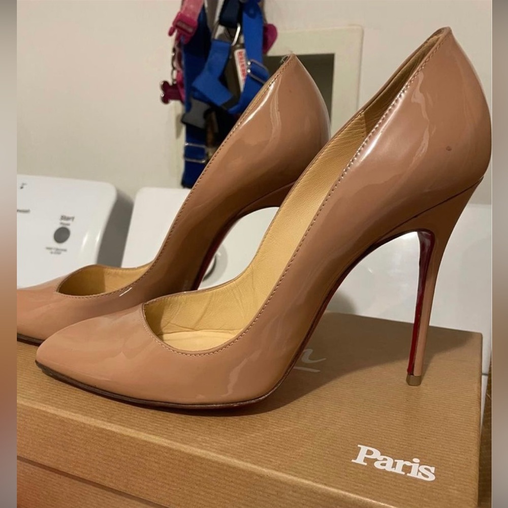 Christian Louboutin Patent Nude Pumps